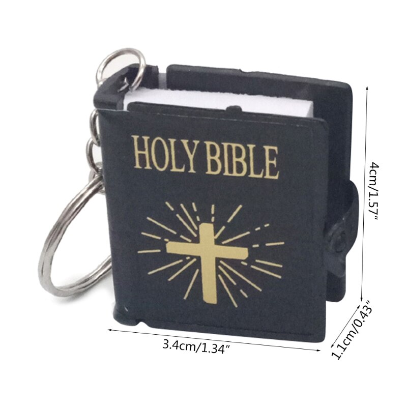 Mini porte-clé religieux chrétien Version anglaise, Mini livre porte-clé