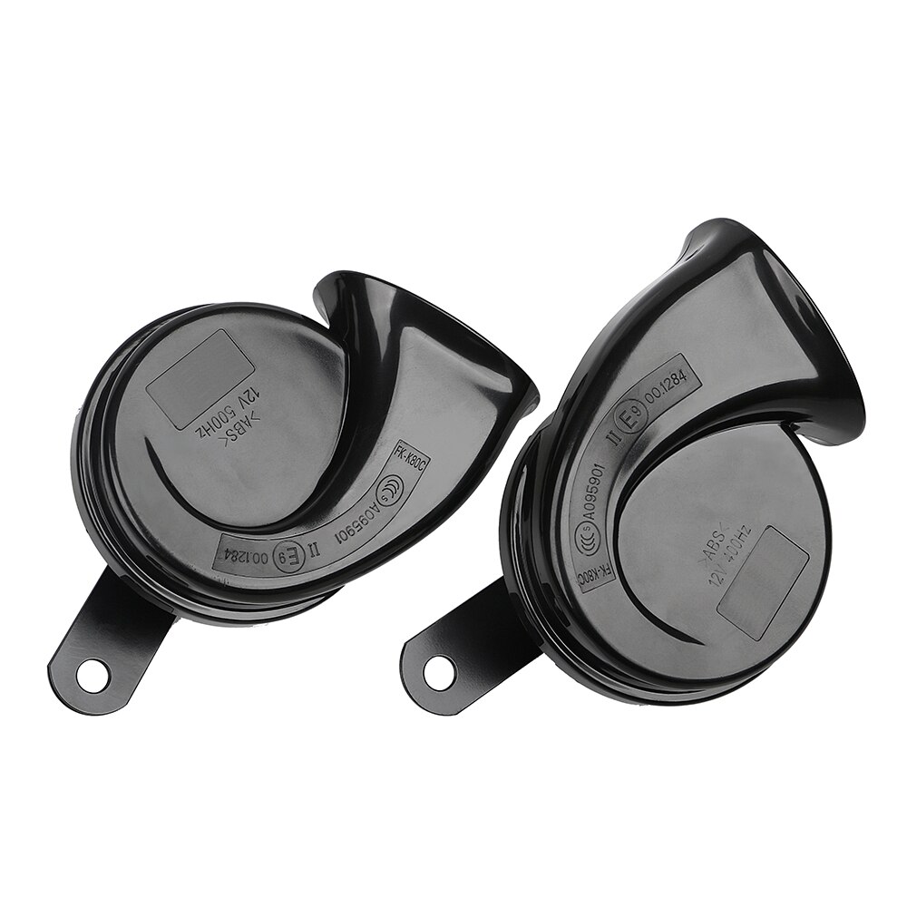 2 pièces klaxon de voiture noir universel 12V fort Double ton escargot klaxon électrique 140Db pour voiture camion moto Double insertion Joint