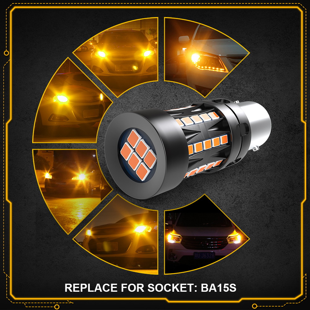 2x LED T20 7440 WY21W W21W LED Canbus No Error Hyper Flash Blinkerlampe BAU15S BA15S 1156 PY21W P21W LED Autolichter Orange
