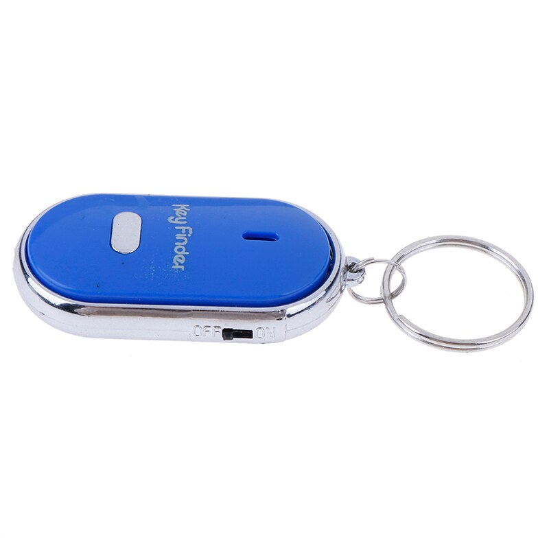1pc bleu Anti-perte clé localisateur porte-clés sifflet bip sonore alarme lumière LED