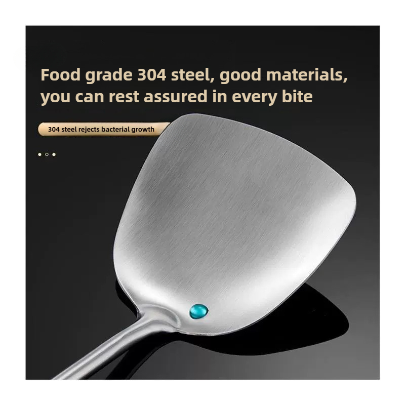 Espátula Wok de acero inoxidable 304, utensilios de cocina de Metal, cuchara giratoria ranurada, cucharón, herramientas de cocina, juego de utensilios, accesorios de cocina