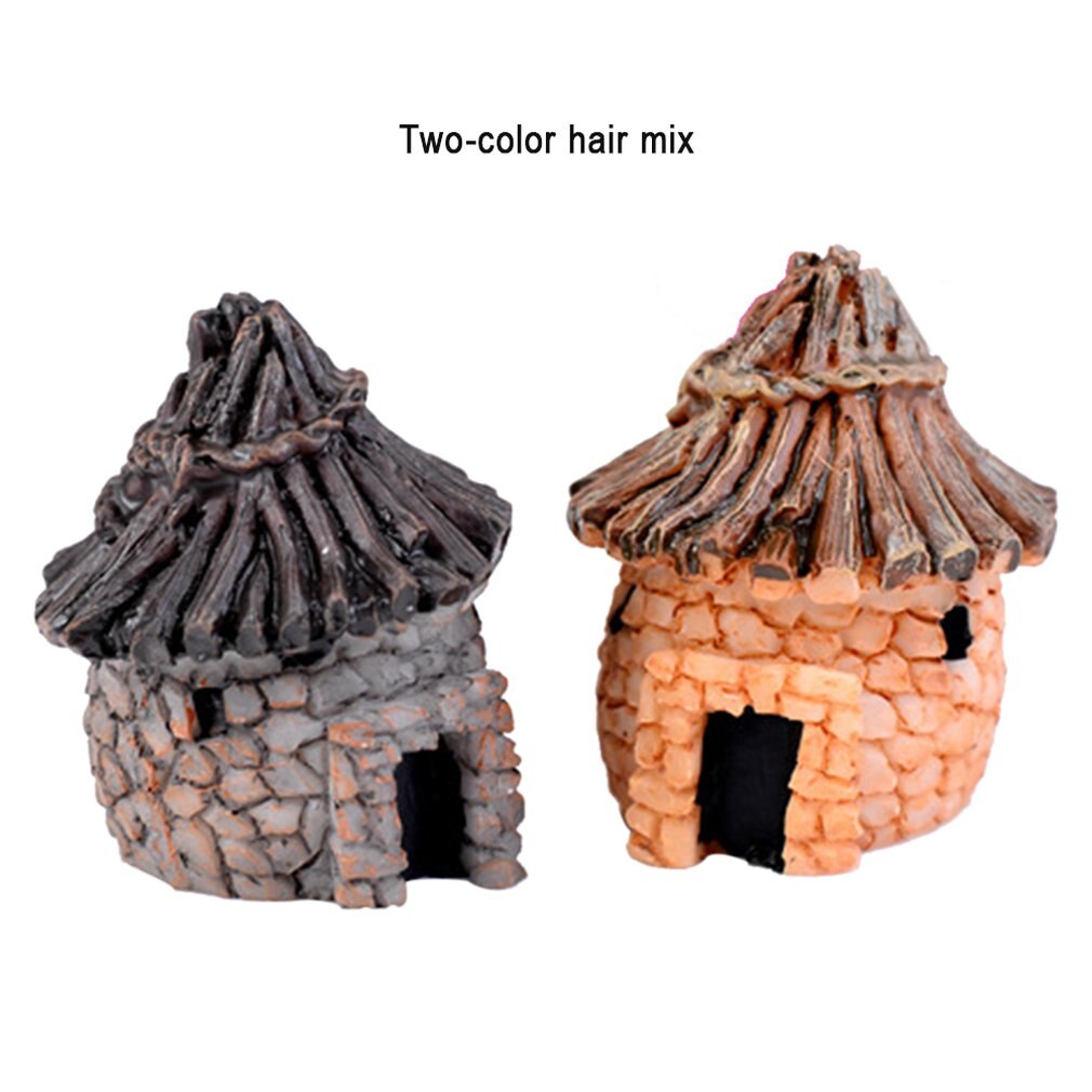 Musgo micro paisagem decoração casa de campo de palha miniatura resina decorativa pequena casa artesanato criativo