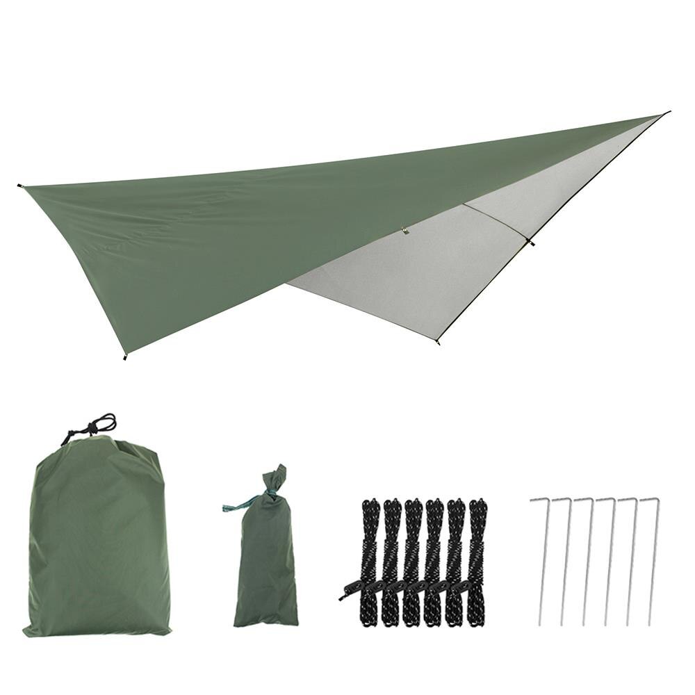 Bâche De Camping Imperméable 3 X 5 M Avec Poteaux - Bâche De Tente Légère - Hamac Anti-Pluie - Anti-UV - Auvent Imperméable - Abri D'extérieur