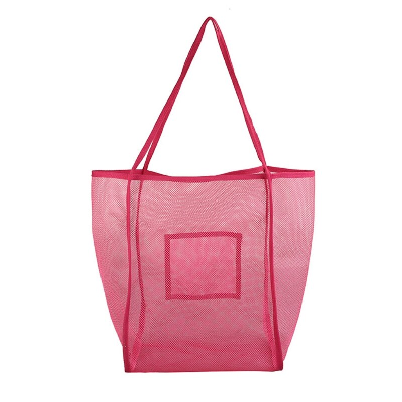Vrouwen Mesh Strandtas Extra Grote Strandtas Bakken Voor Holding Strand Speelgoed Handdoek Kruidenier Picknick Schouder Handtas Boodschappentas: Roze