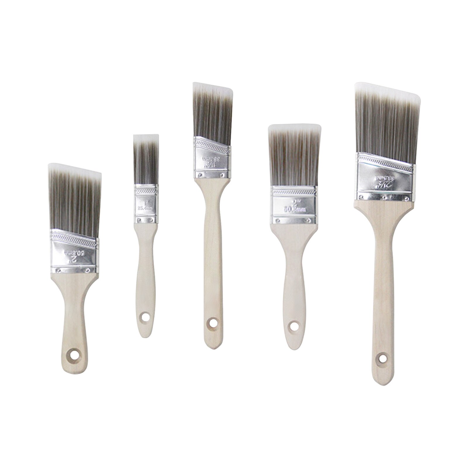 5Pcs Verf Borstel Met Houten Handvat Voor Olie Houtbewerking Verf Tool Schilderij Borstels Set Kunstenaar Penselen