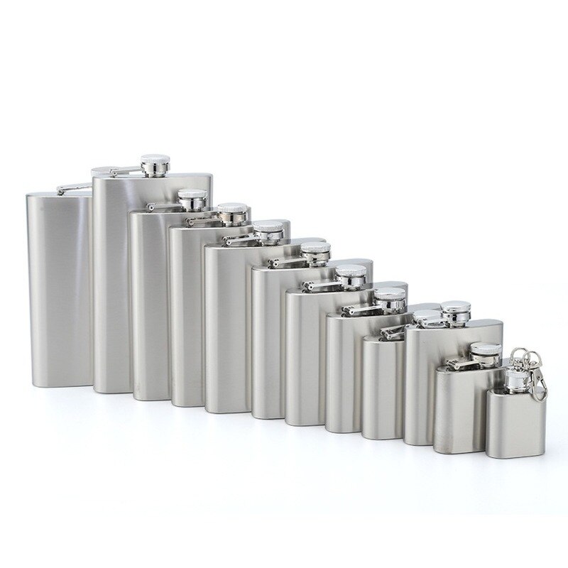 1-10oz Stainless Steel Hip Flask with Funnel Pocket Hip Flask Alcohol Whiskey Hip Flask Screw Cap Portable Drinkware Barware