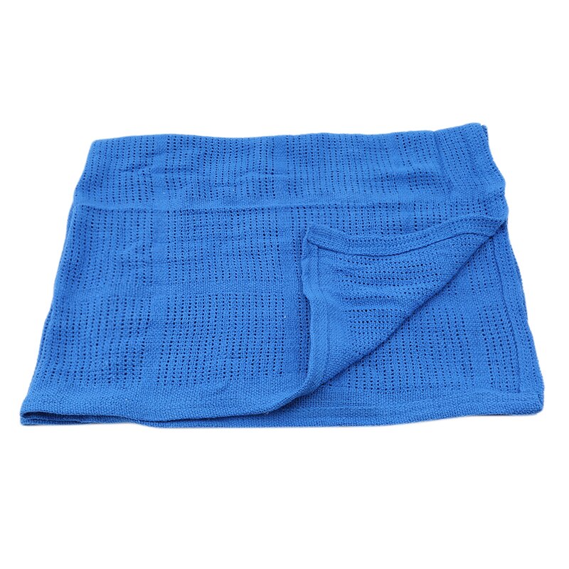 Newborn Baby Blankets Super Soft Cotton Crochet Summer Sleeping Bed Supplies Hole Wrap Air-conditioning blanket for Baby 90*70cm: Sapphire