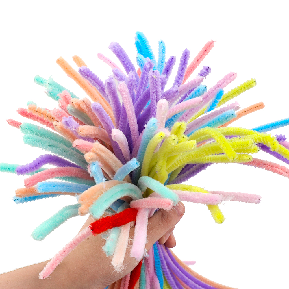 100/10pcs Colorful Plush Twister Stick Toys DIY Handmade Flower Bouquet Material Pack Encryption Plush Twister Stick Puzzle Toys