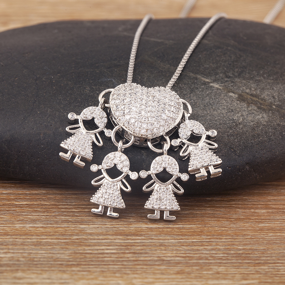 Nidin Trend Son/Daughter Boy/Girl Pendant Necklaces Female Versatile Chain Choker Jewelry Birthday: Antique Copper Plated