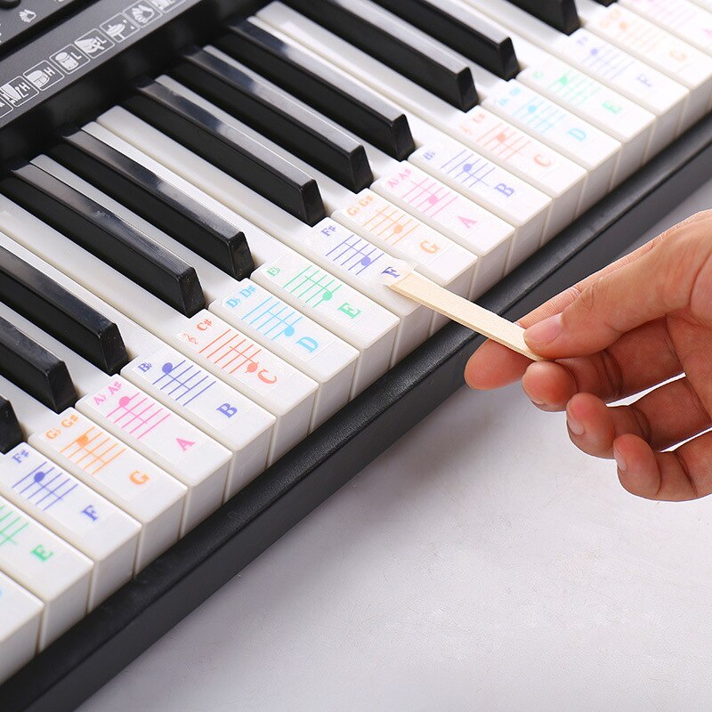 Staff Roll 61 Electronic Piano Sticker Piano Sticker Color Button Phonetic Symbol 88-Key Piano Keyboard Sticker