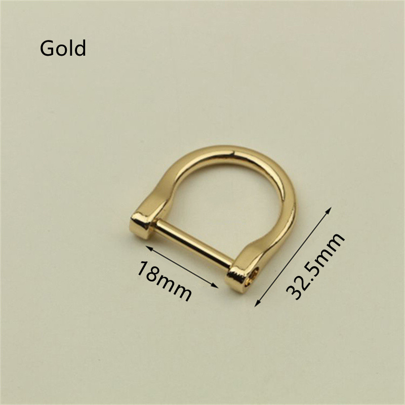 Boucle à anneau en D pour femmes, en métal, amovible, sac à main artisanal, bandoulière, sangle, accessoires: gold