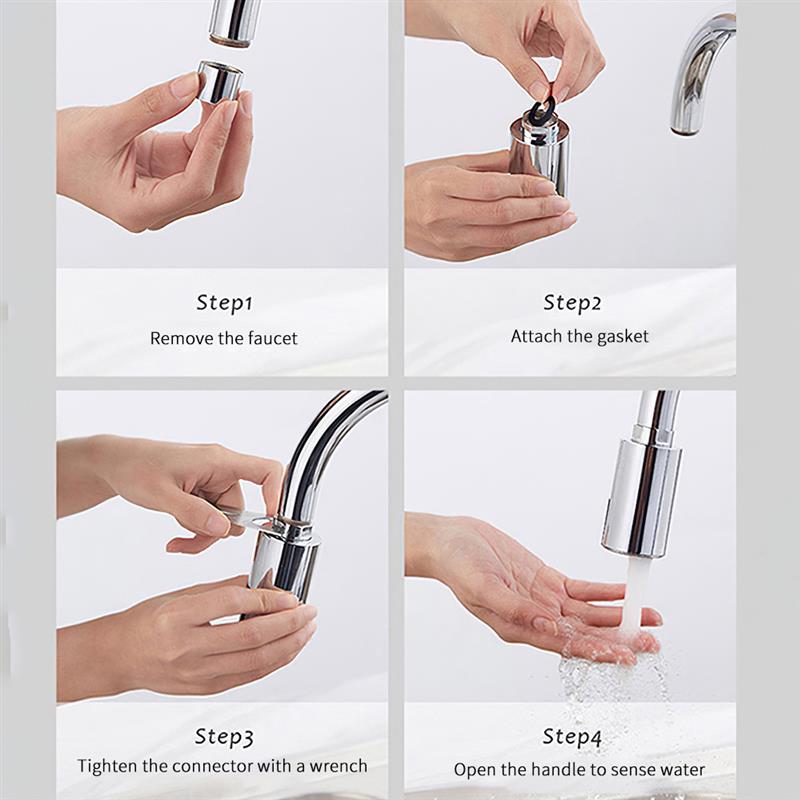 Bathroom Automatic Infrared Sensor Sink Faucet Touchless Basin Water Tap Water Saving Cold And Water Mixer Tap