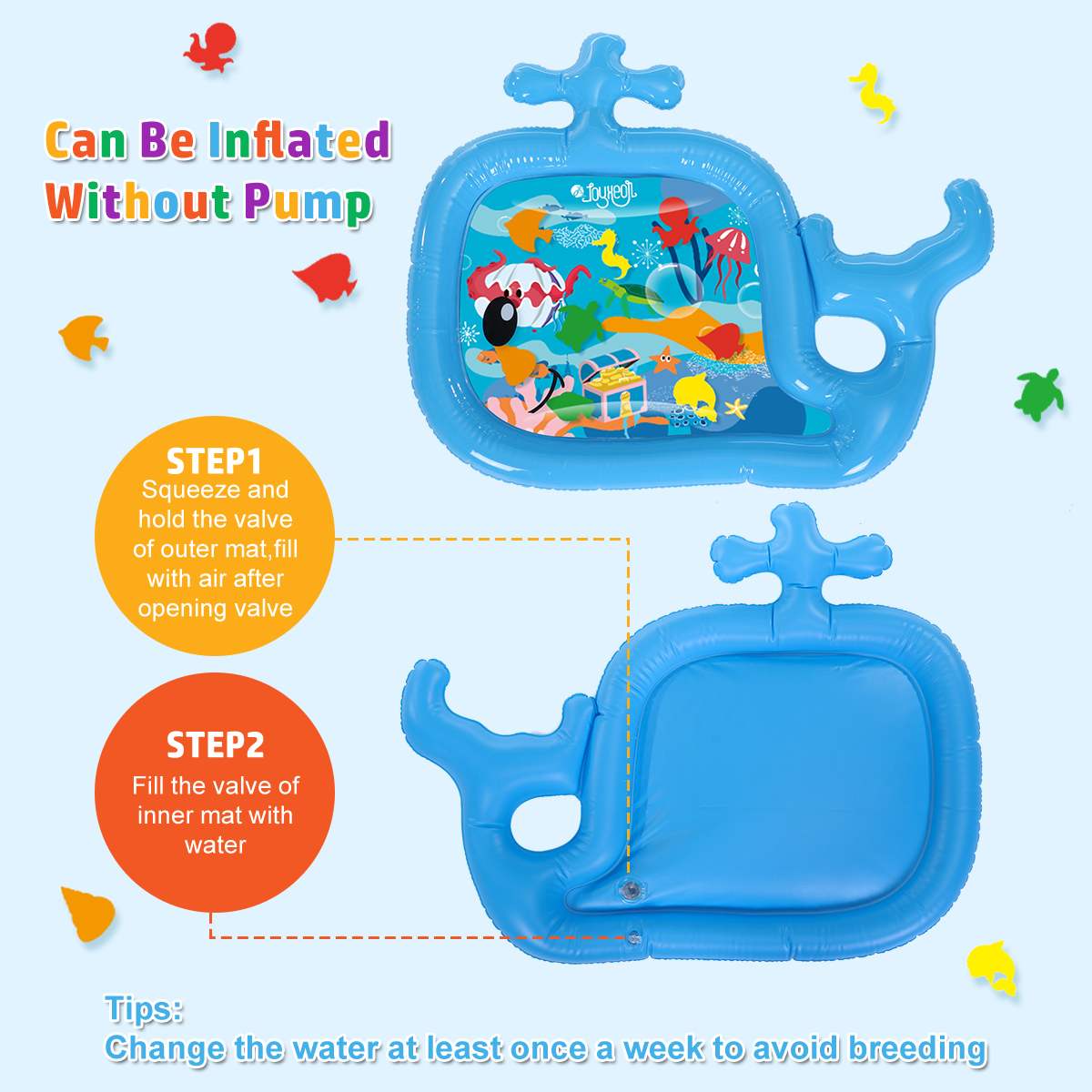 Baby Water Play Mat Inflatable Toys Kids PVC Children&#39;s Mat Fun Activity Play Center Activity Game for 3-9 Months Baby