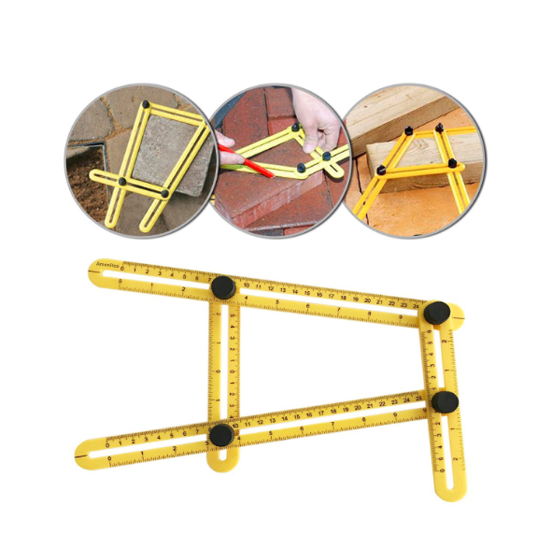 Herramienta de plantilla , regla de ángulo, transportador de medición de actividad, regla de cuatro pliegues con escala de pulgadas métricas, 1 pieza