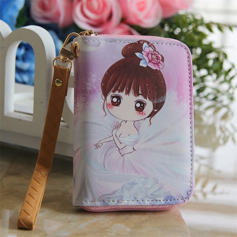 Cute Short Wallet Girl Korean Girl Purse Soft Surface PU Leather Cartoon Portable Wallet for Girls Small Coin Purse: 7