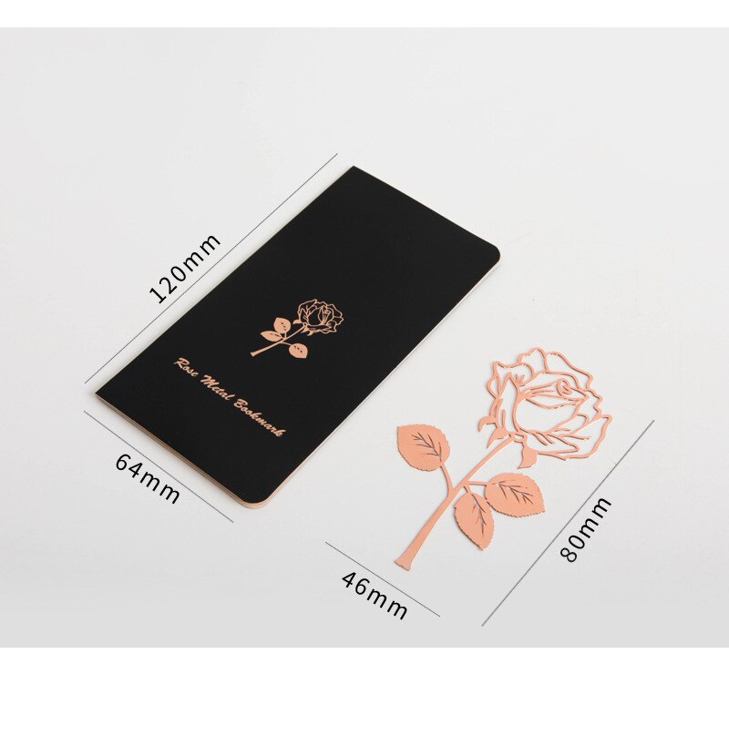Yisuremia High-Grade Electroplated Rose Metal Bookmark Valentine's Day School Office Supplies Stationery Teacher: Rose gold