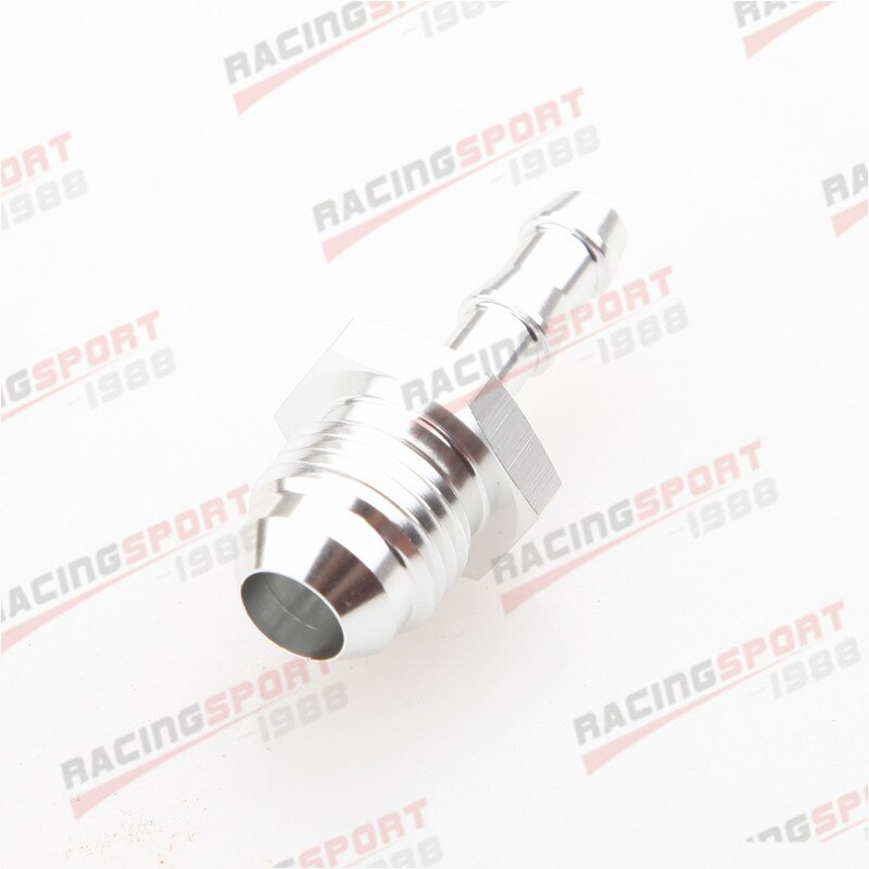 -6AN 6AN AN6 To 6mm Hose Barb Straight Fitting Fuel Line Silver