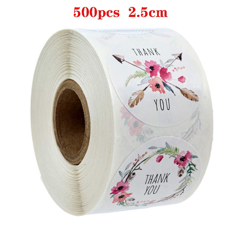 500PCS/Roll Thank You Stickers Handmade Sticker Circle Stationery Thank You For Your Order Seal Labels Thank You Sticker: 5
