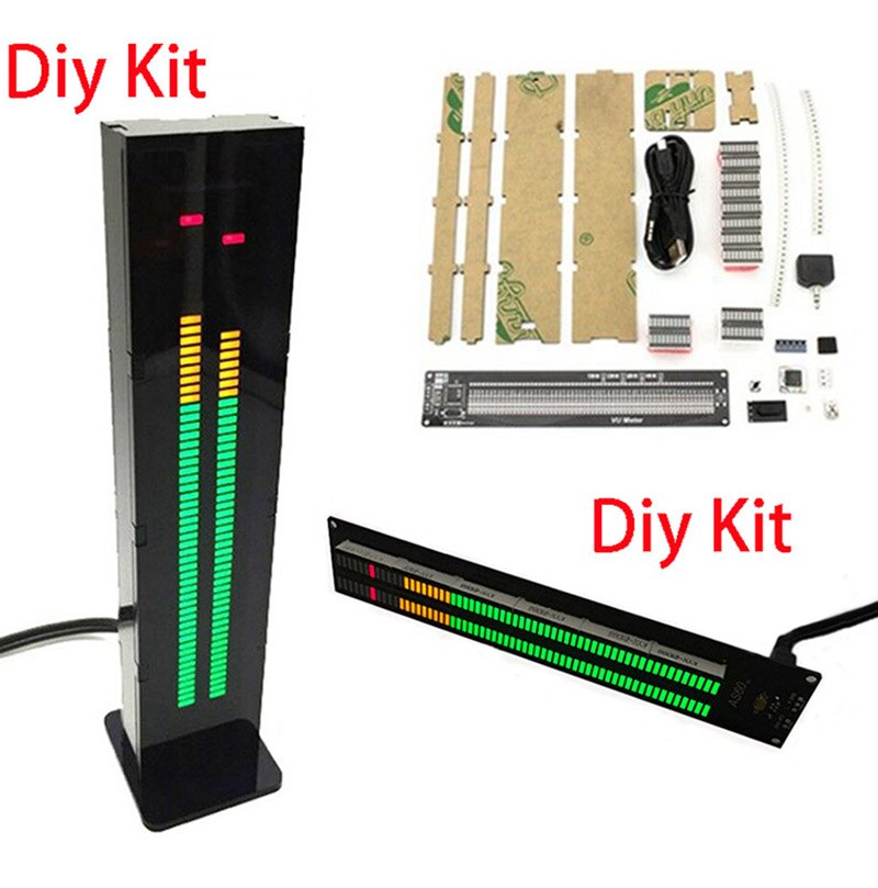 AS60 LED Music Spectrum Indicator DIY Kits Dual Channel 60 Level Volume Display Light VU Meter