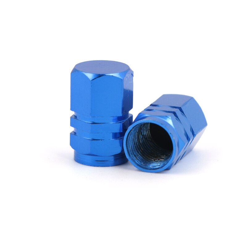 2 stuks universele aluminium fietsbandventieldoppen, fiets- en motorventieldop, autowieldop, rond, 10 kleuren: Blauw