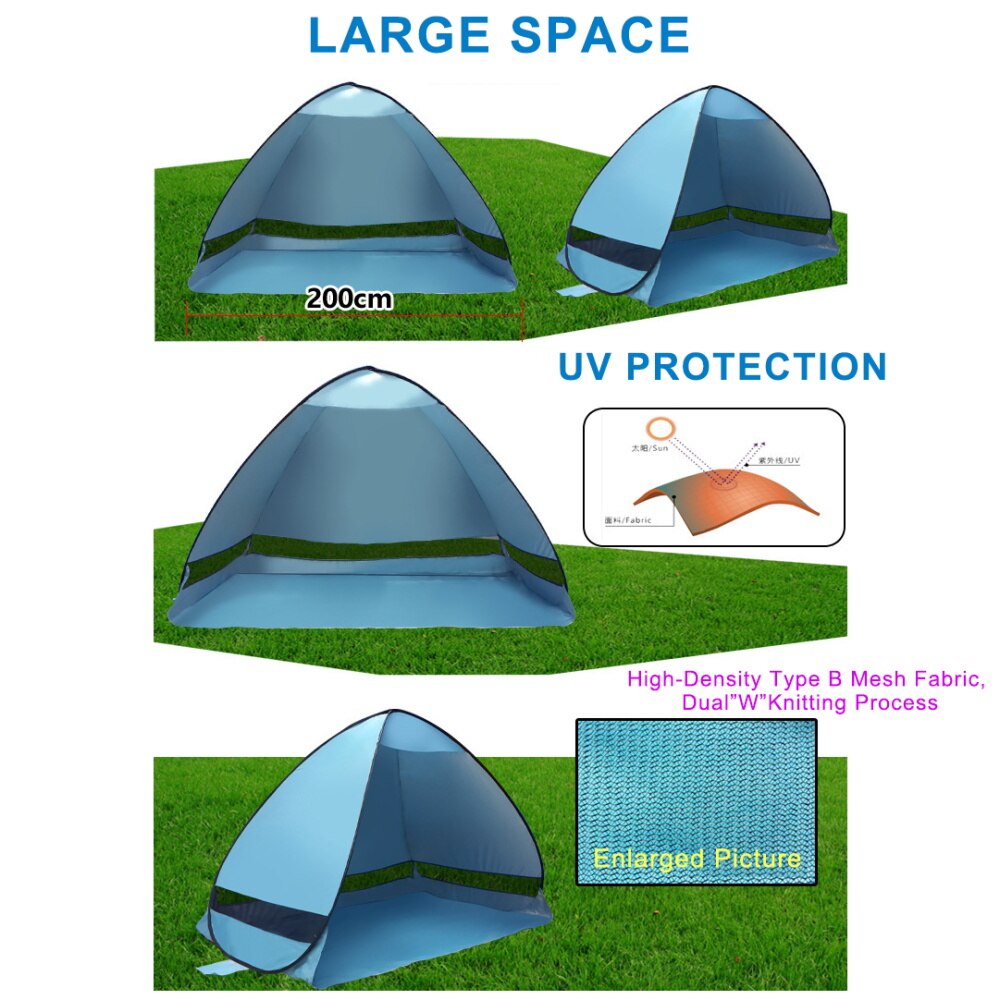 2 Person Portable Tent Instant Pop Up Tent Waterproof Automatic Outdoor Hiking Camping Tent