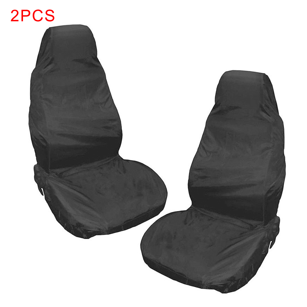 2 Stuks Auto Makkelijk Schoon Universal Black Anti Scratch Polyester Waterdicht Interieur Stofbestendig Front Seat Cover