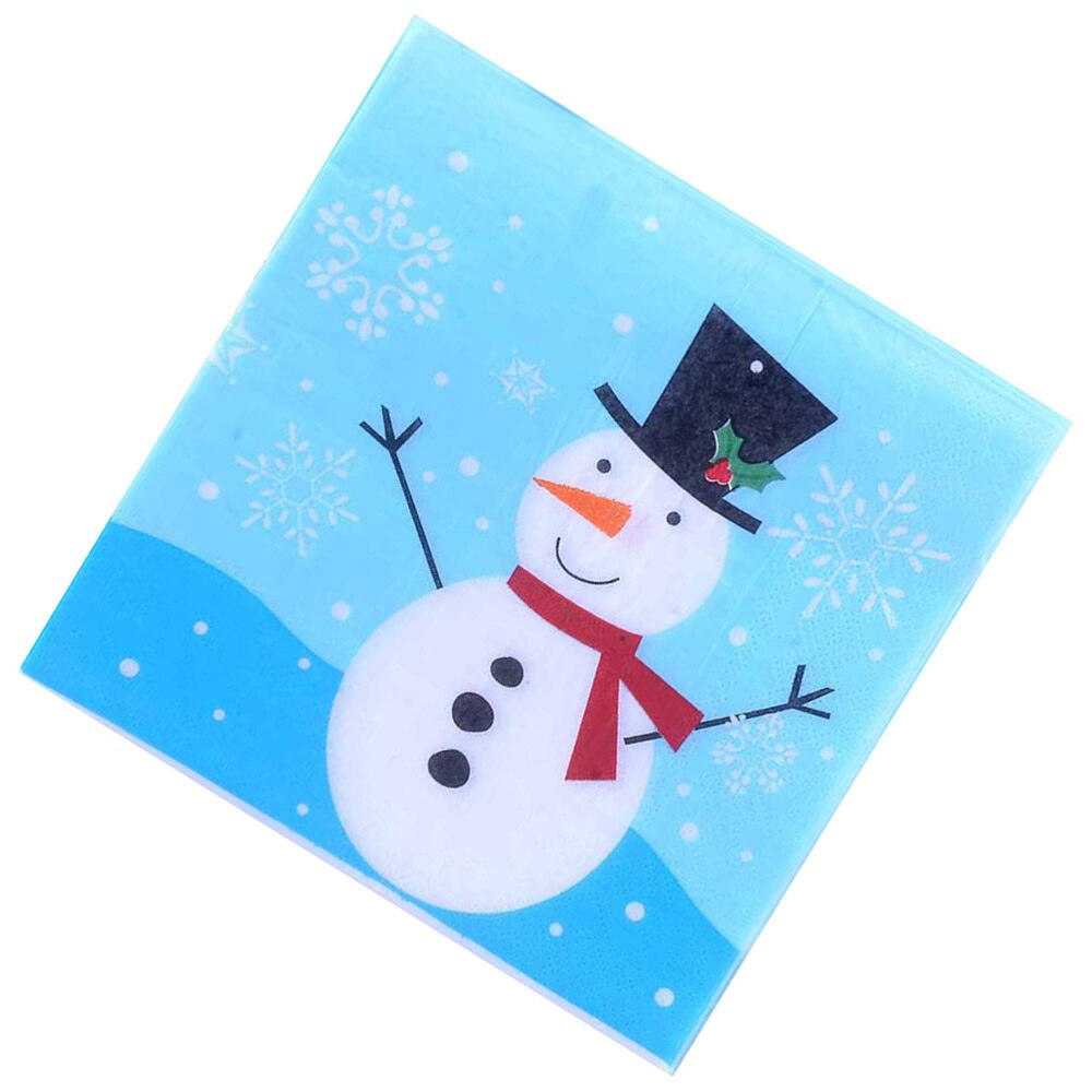 40 Stuks Kerstmissneeuwman Gedrukt Servetten Decoratieve Tissue Diner Papieren Handdoek Feestartikelen