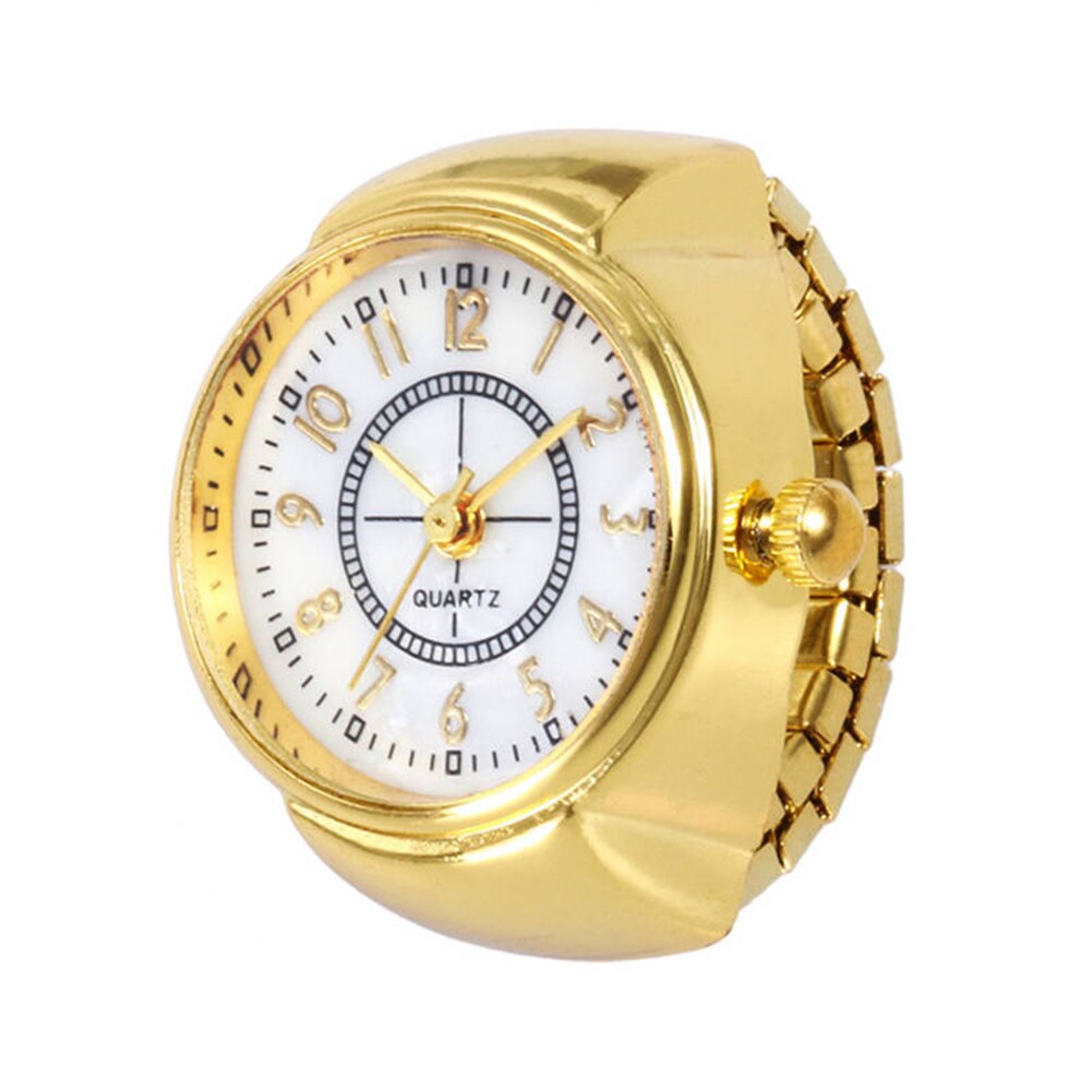 Mini størrelse par ure til kvinder mænd ring ur rundt urskive arabiske tal analoge kvarts ring ure damer finger ring ur