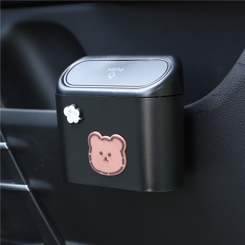 Poubelle de dessin animé multifonctionnelle pour porte de voiture, poubelle de rangement pour débris, fournitures d'intérieur de voiture bricolage,