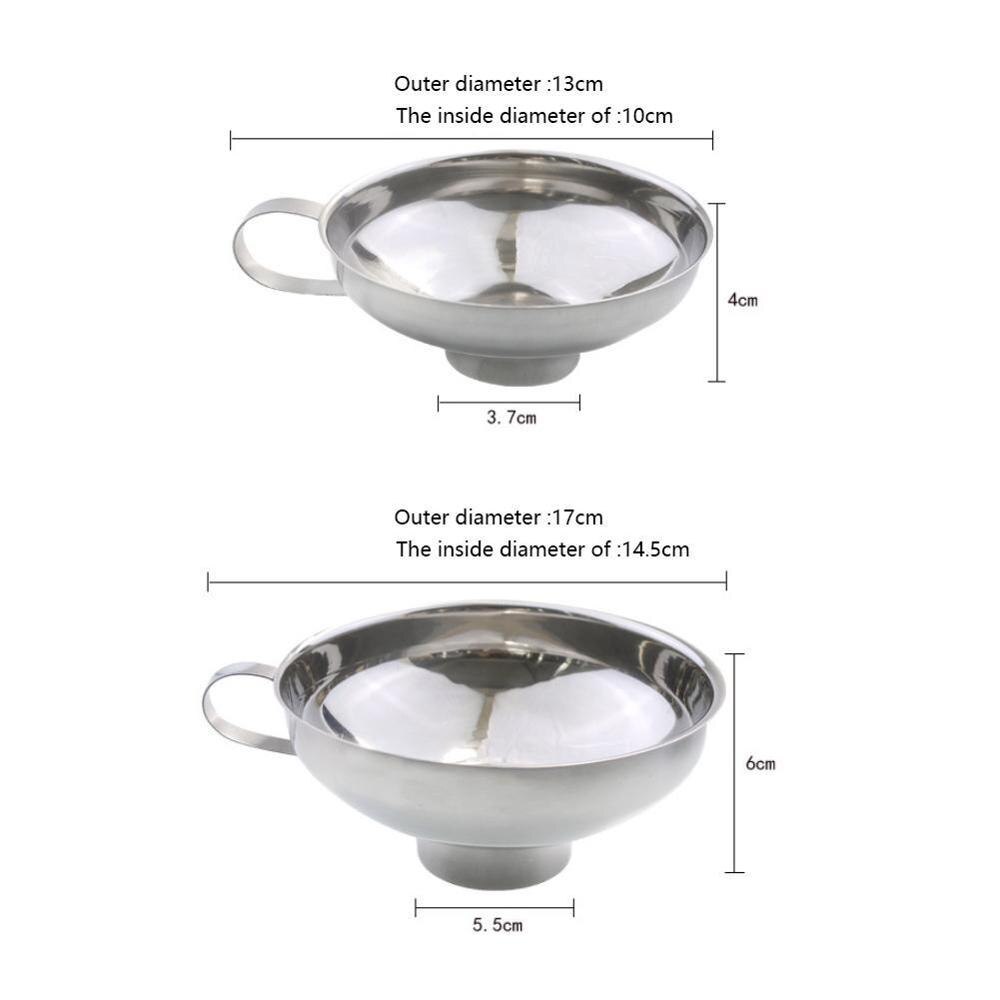 Stainless Steel Wide Mouth Funnel Salad Sauce Large Funnel Jam Multifunctional Thickening Leakage Household Oil Funnel Diam P5W9