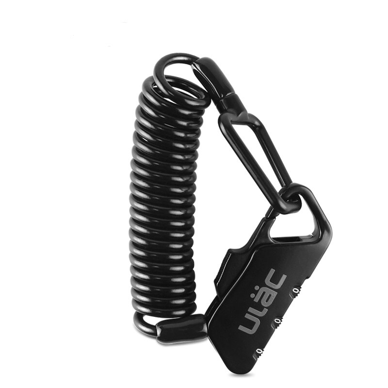 ULAC Mini Bike Lock 1200mm Fold Backpack Cycling Helmet Bicycle Cable Lock 3 Digit Combination Anti-theft Bike Bicycle Lock: Black