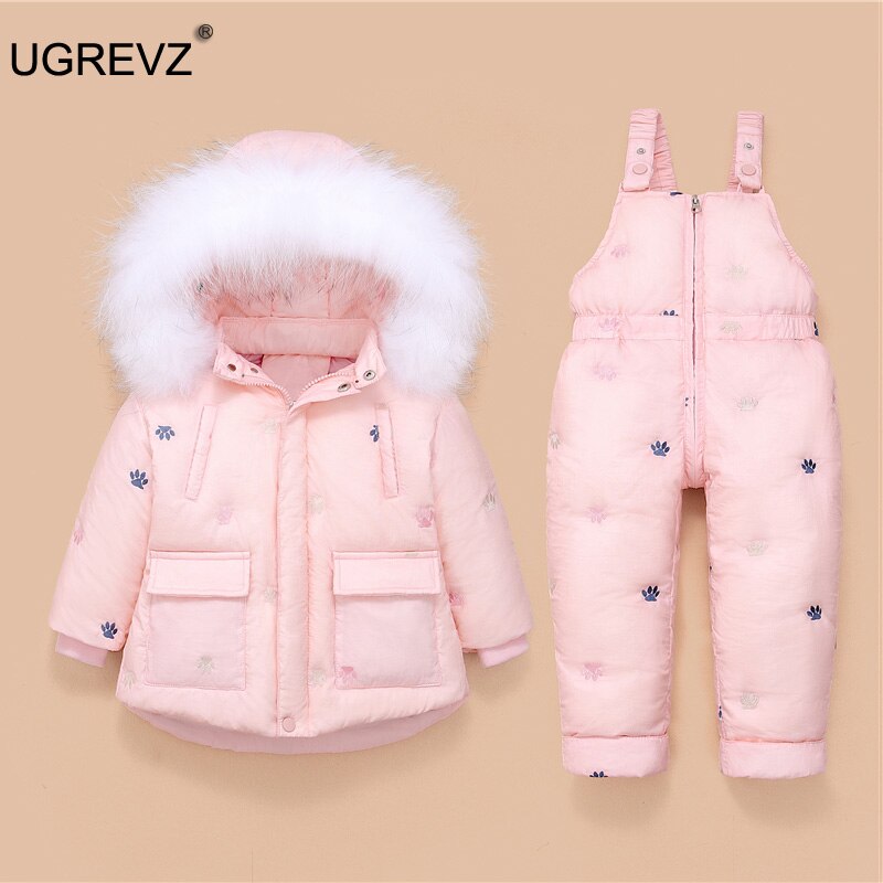neue Winter freundlicher Kleidung setzt 2Stck Dicke Daunen Jacke Overall Baby Jungen Warme Gesamt freundlicher Mädchen Schneeanzug 12M 2 3 Jahr