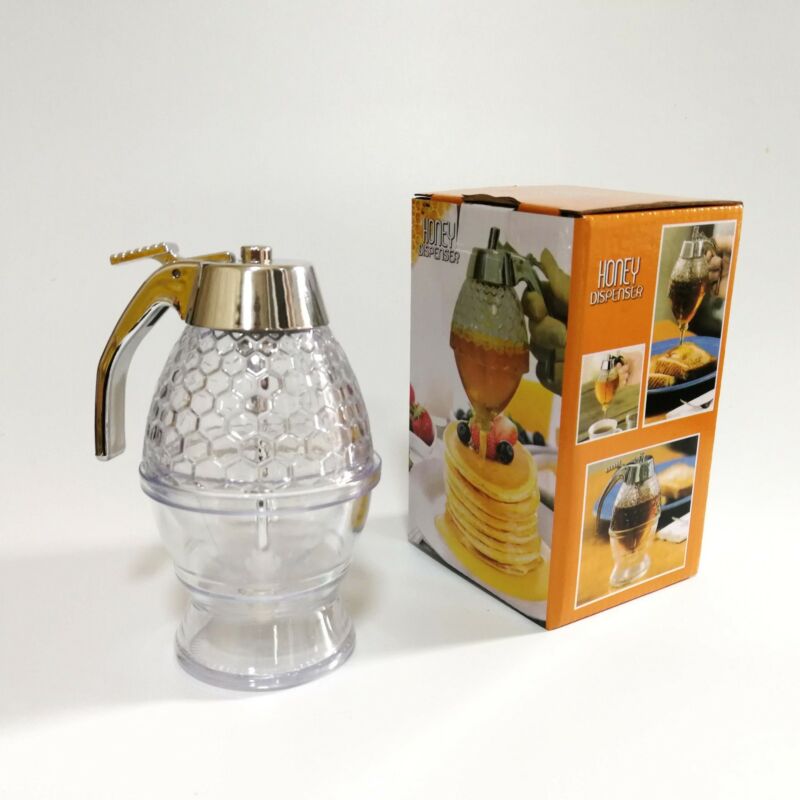 200ml klar akryl honning dispenser sirup krukke flaskeholder køkken honning klemme dispenser juice sirup kop bi dryp dispenser