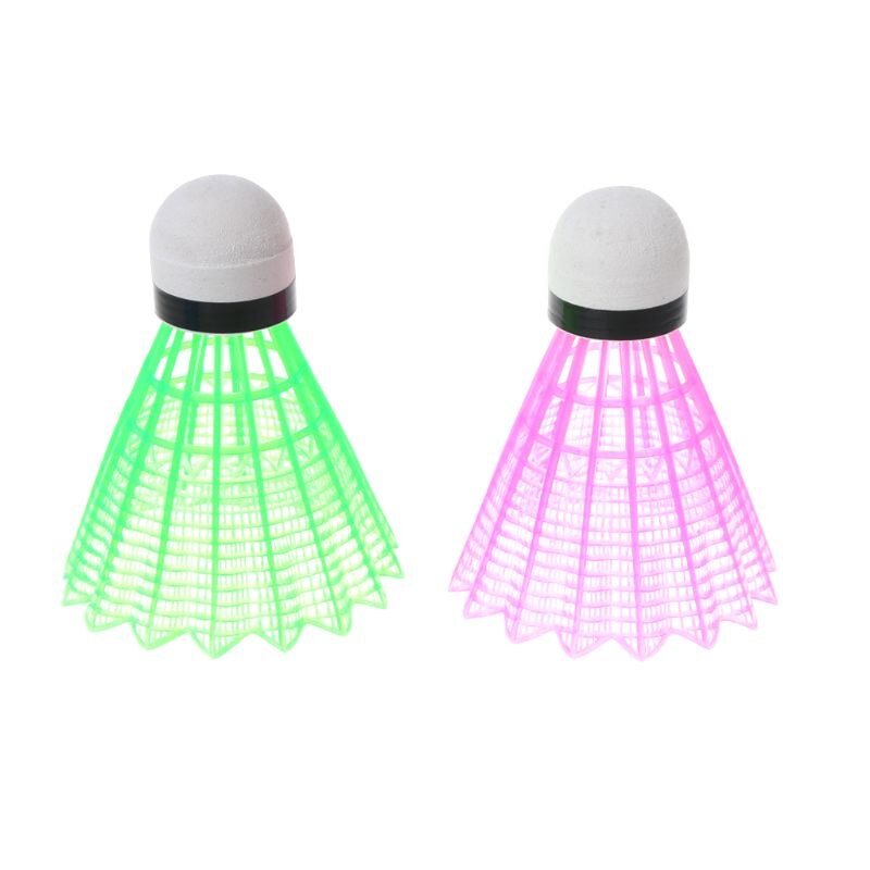 4pcs Colored Plastic LED Luminous Badminton Dark Night Glow Lighting Shuttlecock Badminton Accessories