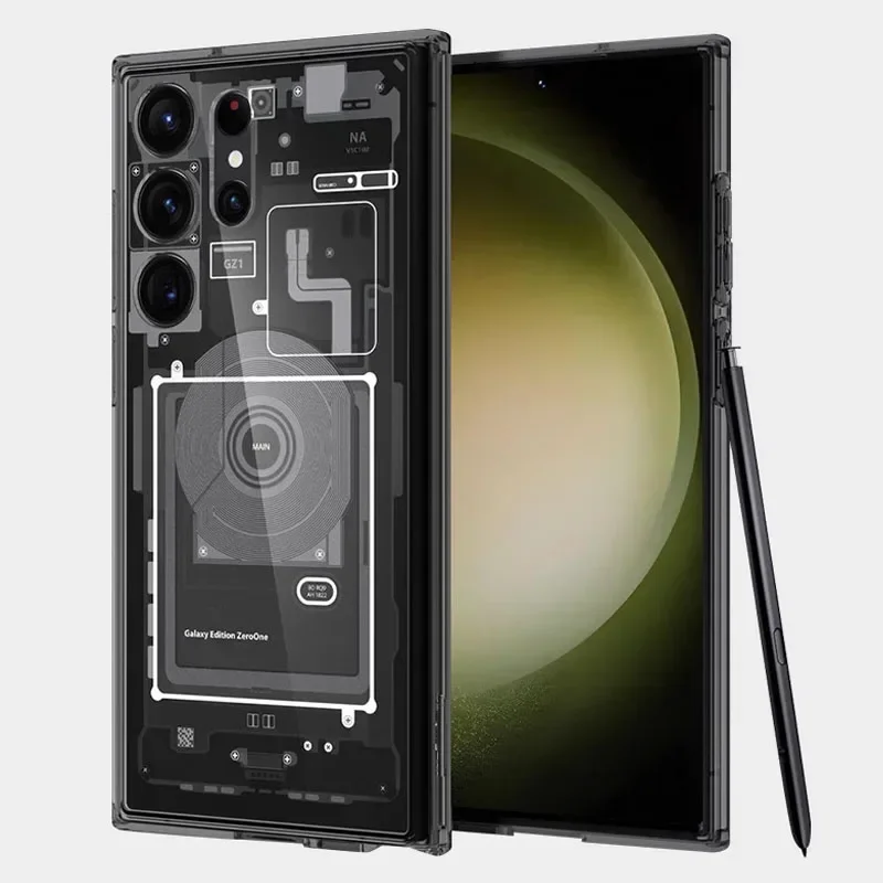 25Ultra Hybride Technologie Magsafe Case voor Samsung Galaxy S25 Ultra S22 S23 S24 Plus S24Ultra Printplaat Magnetische Beschermhoes: PE / Black