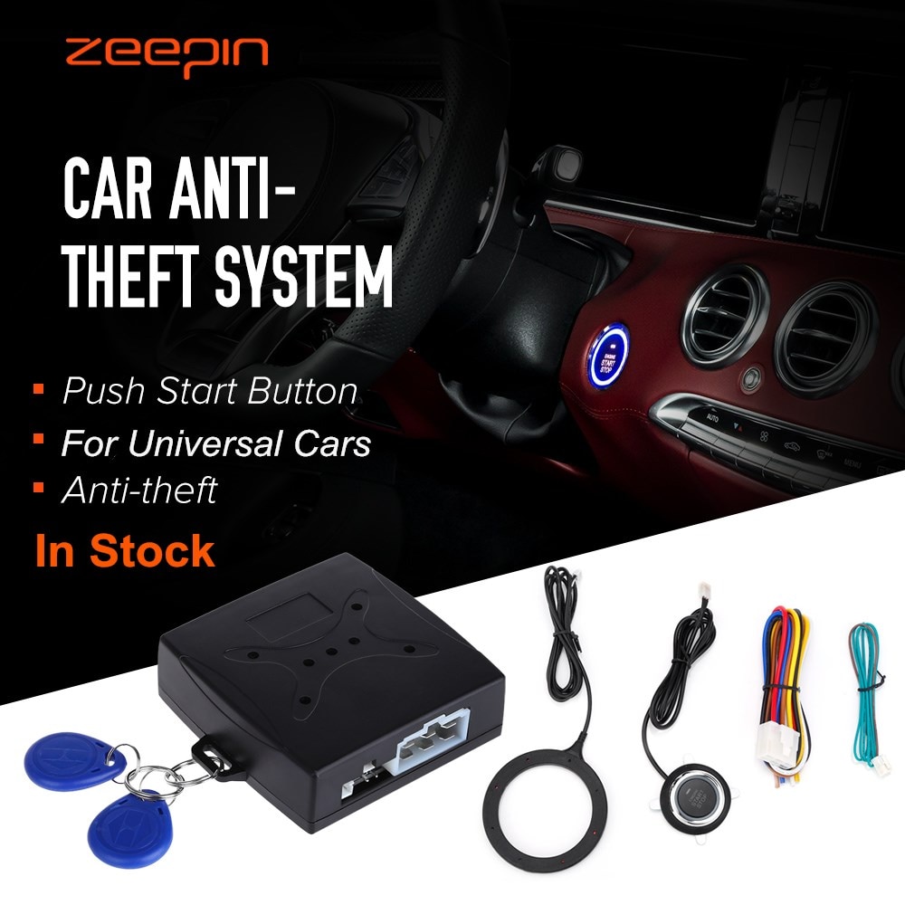 Auto Car Alarm Car Engine Push Start Button RFID Lock Ignition Starter Keyless Entry Start Stop Immobilizer Anti-theft System