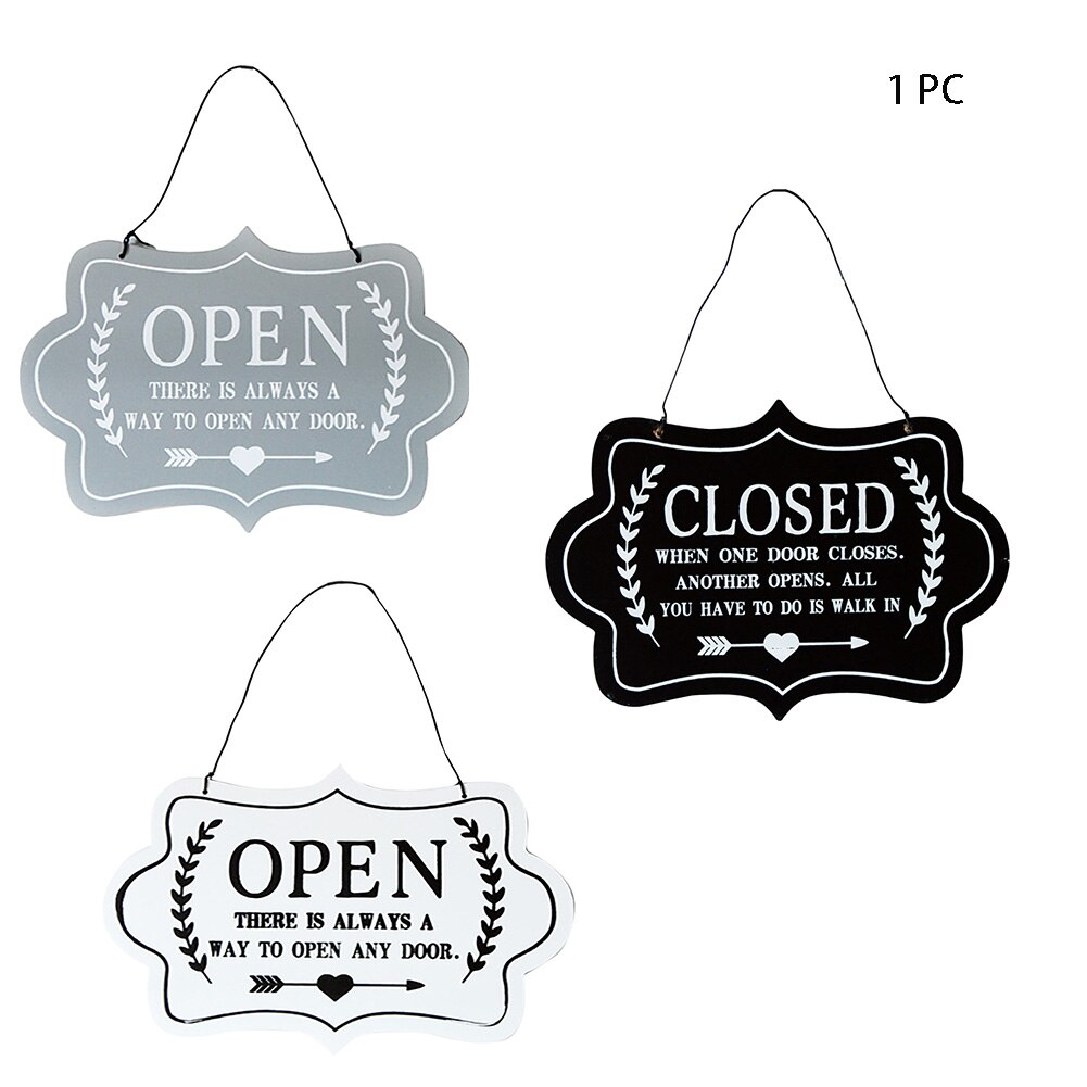 Crafts Door Cafe Display Greeting Hanging Sign Wall Store Window Business Notice Decor Wooden Board Double Side Restaurant