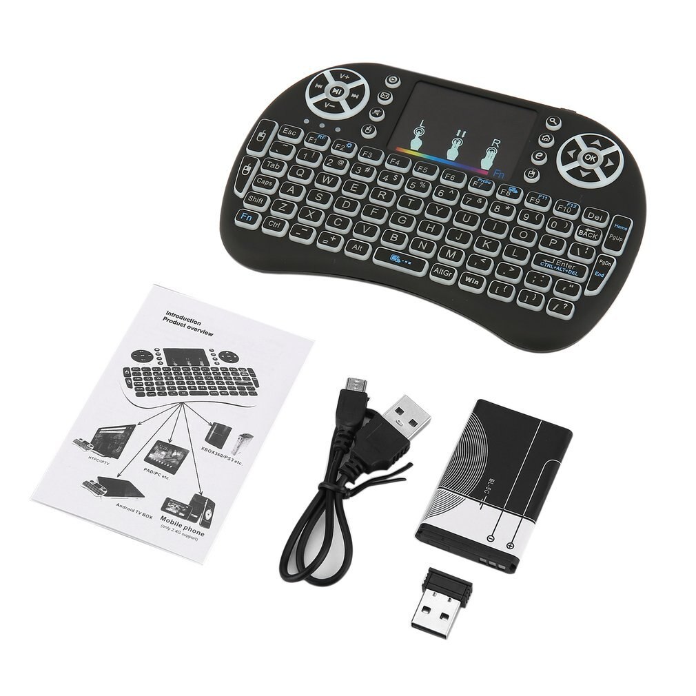 2.4GHz Wireless Keyboard for Android TV Box PC laptop 92 Keys DPI adjustable Wireless Keyboard Backlight with Touchpad Mouse