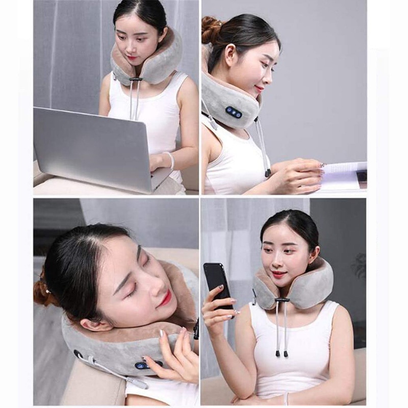 Multifunctional U-shaped pillow massage pillow Electric Neck Massager Portable Shoulder Cervical Massager Travel Home Car Relax