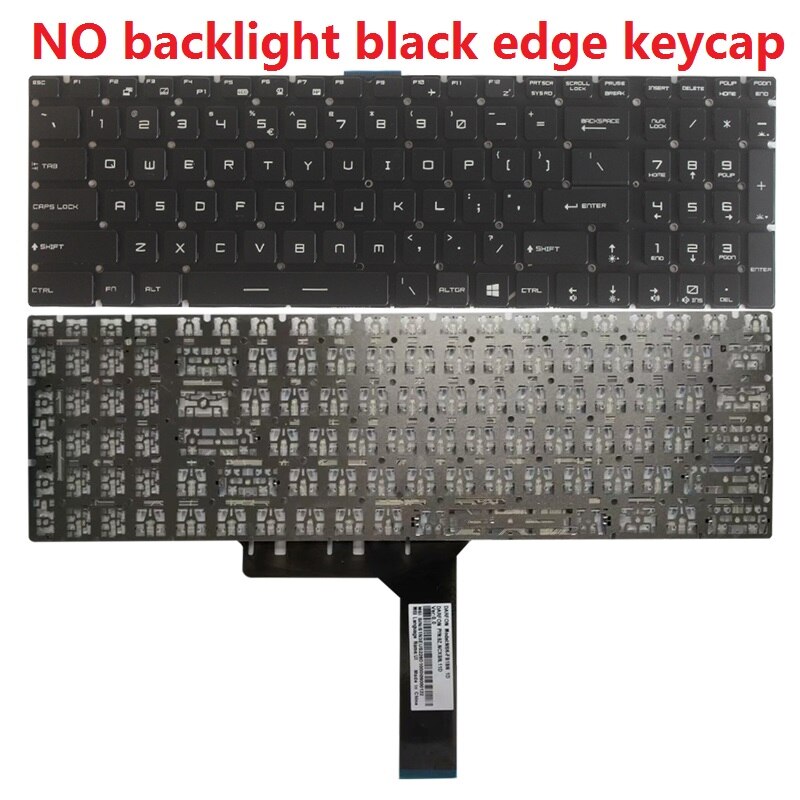 US laptop keyboard For MSI GT62VR GT72 GT72S GT72VR GS73VR GT73VR US keyboard: No backlit black