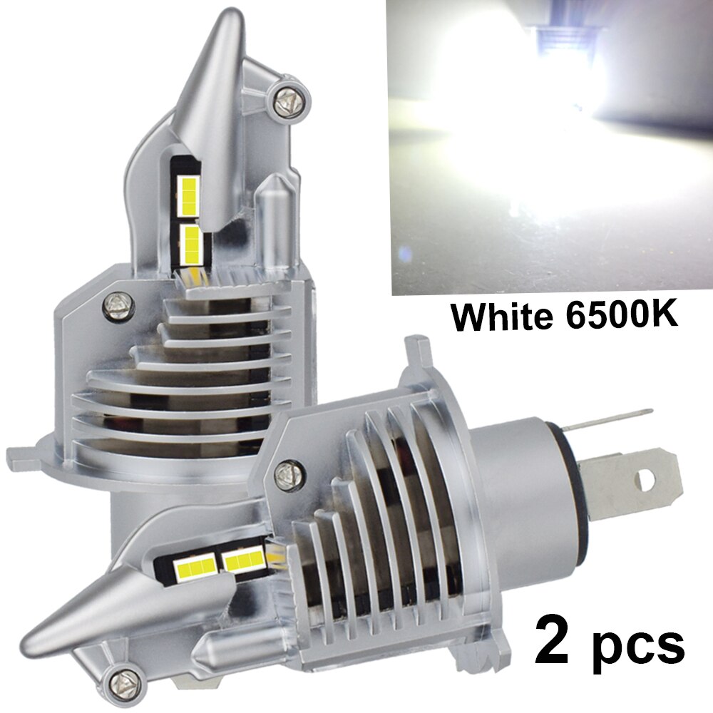 JALN7 Fighter-bombilla de faro LED H4, HS1, HB2, 12V, 60/55W, haz de Hilo, lámpara automática, 6500K, superblanco, amarillo, 3000K: 2pcs White 6500K