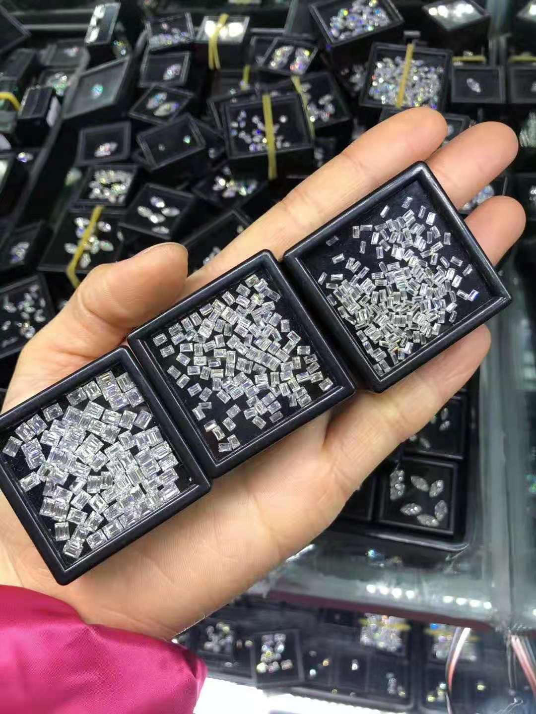 3x4x4 5x5mm trapezoidal corte Moissanite D VVS1 blanco anillo proveedor de piedras preciosas de diamantes libre talla