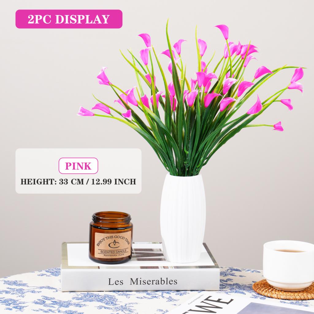 1 bundle 33cm DIY Calla PE Artificial Calla for Wedding Party Arrangement Decoratioan Handmade Simulation Flowers plante kerst: Champagne