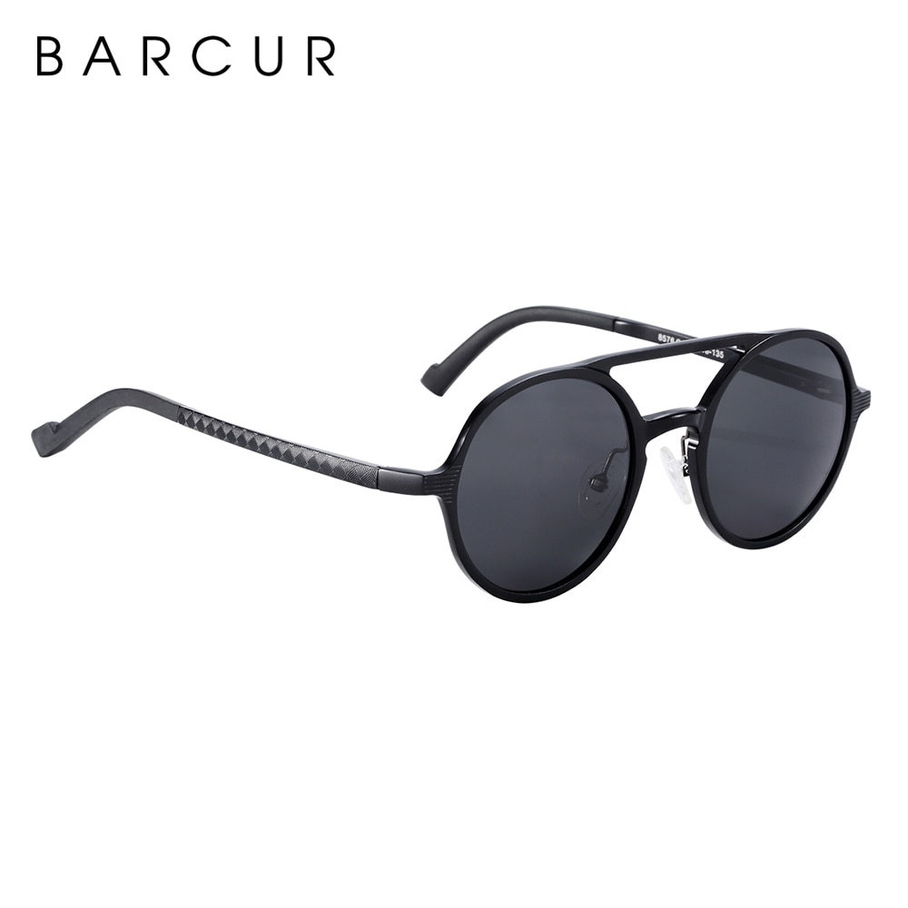 BARCUR rétro aluminium magnésium lunettes de soleil polarisées Vintage accessoires lunettes femmes lunettes de soleil conduite hommes lunettes de soleil rondes