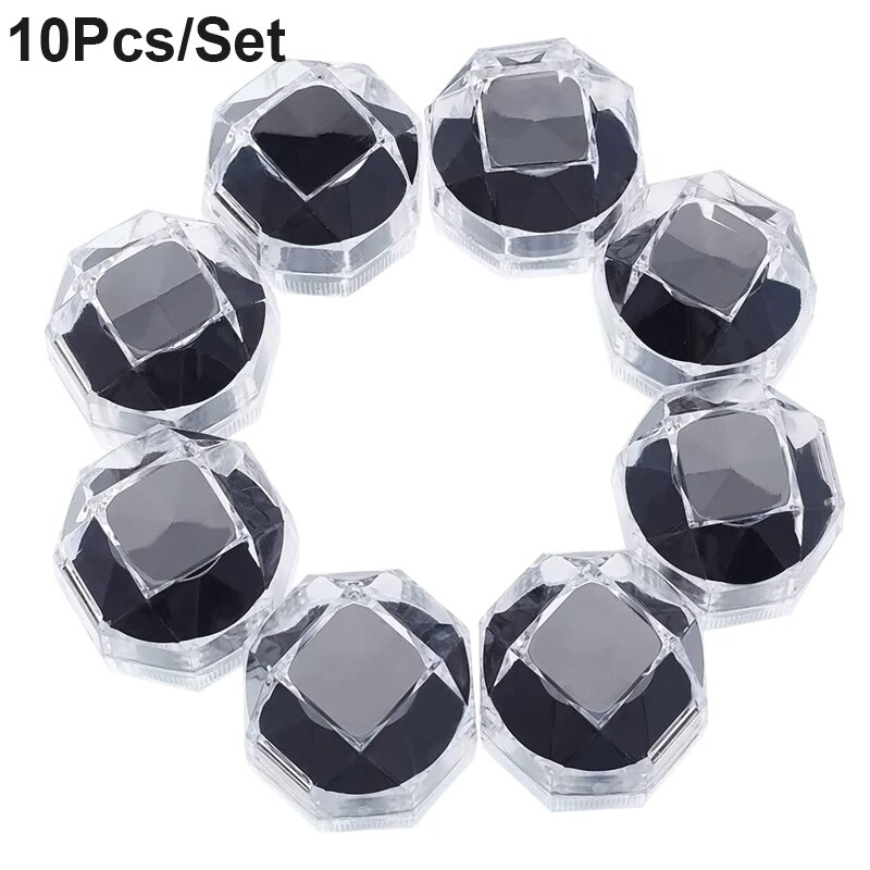 10 Stks/partij Acryl Crystal Ring Opslag Display Box Organizer Case Clear Pakket Box Voor Sieraden Verpakking Collection: Black