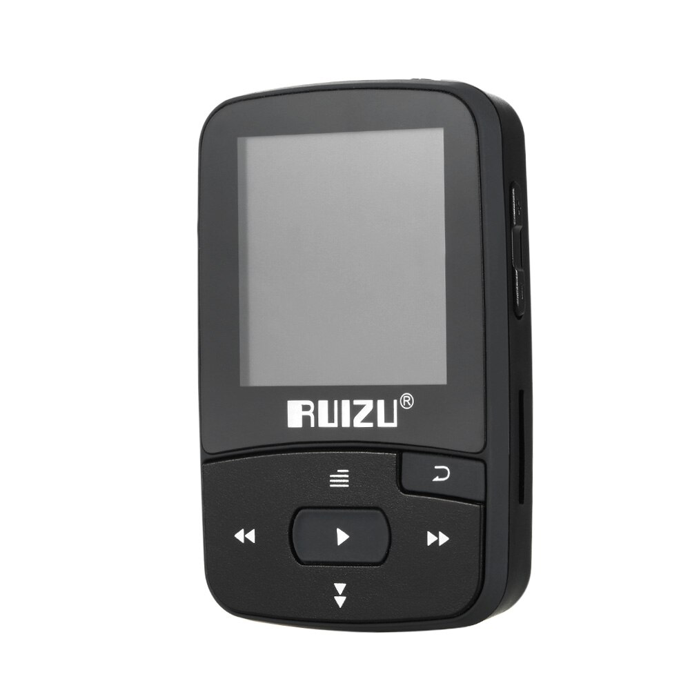 RUIZU X50 8GB 1.5" Bluetooth MP3 Player HiFi Lossless Sound Pedometer FM Radio Recording E-book Time Calendar Music Player: Black