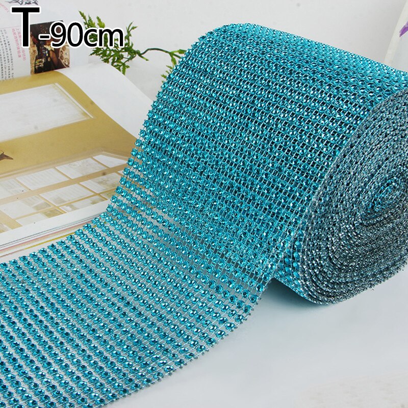 1 Roll 24 Rijen Goud Zilver Crystal Diamond Mesh Rhinestone Lint Voor Verjaardag Bruiloft Diy Decoratie Cake Wrap Crystal Tulle: T