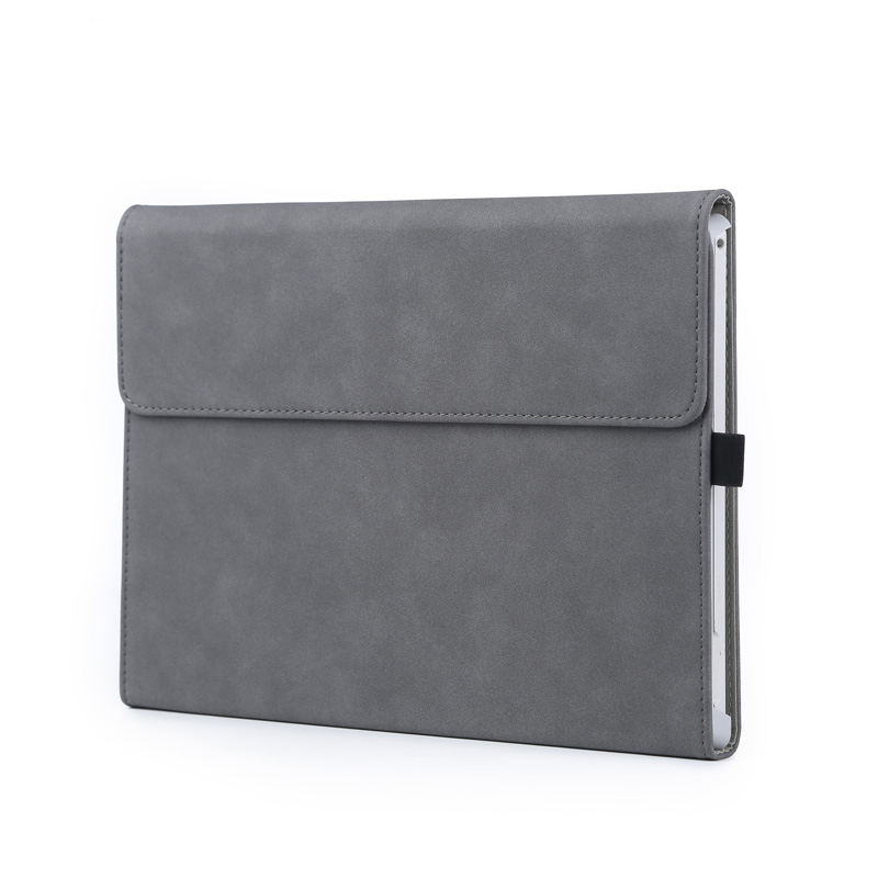 Flip Cover Sleeve Folio for Surface Pro 8 with Stand Holder Case Funda Women Men Solid Laptop Bag: Grey