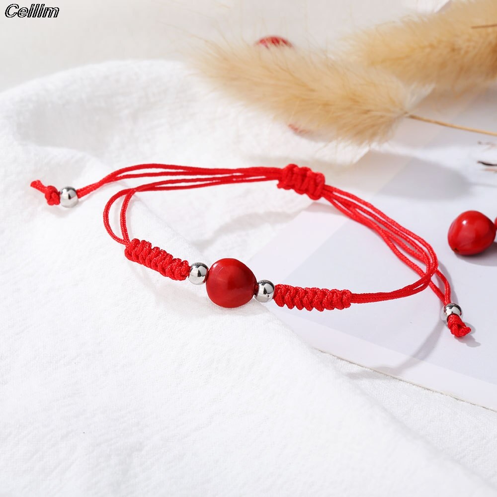 Familia mamá encanto pulseras de hilo rojo cuerda joyería de la suerte el día de la madre bendición familiar brazalete Feminino: 7