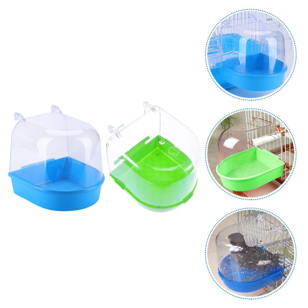 2Pcs Parrot Bathing Tubs Bird Bathtubs Cleaning Accessory Bath Tubs Random Color